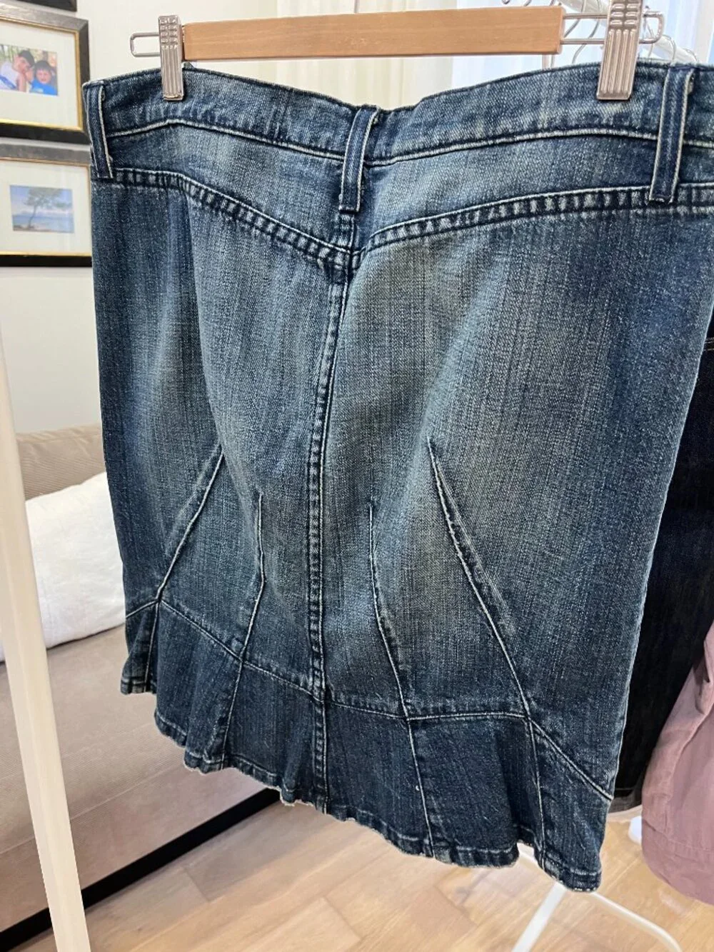 JUICY COUTURE Low Rise Denim Pencil Skirt/Knee Length,Authentic Y2K,SZ L, US8-10 - Picture 6 of 11